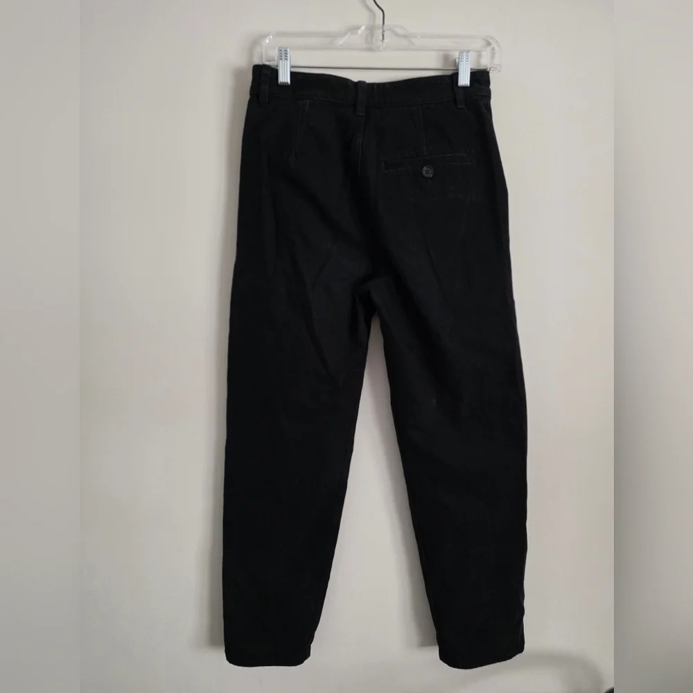COS | Wide Tapered Jeans High Waist Button Fly Black Sz 2